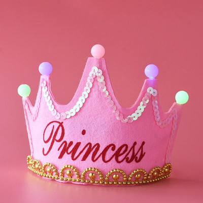 Boldog születésnapot Ragyogó sapka lányoknak Fiúknak Gyerek születésnapi parti dekoráció Aranyos hercegnő korona fejpánt parti kellékek