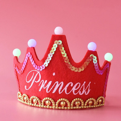 Boldog születésnapot Ragyogó sapka lányoknak Fiúknak Gyerek születésnapi parti dekoráció Aranyos hercegnő korona fejpánt parti kellékek