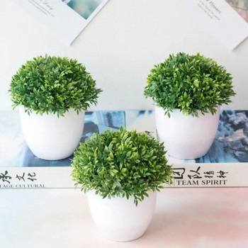 Τεχνητά φυτά σε γλάστρες Πράσινο μπονσάι Μικρό δέντρο με γρασίδι Στολίδι Γλαστρών Ψεύτικα λουλούδια για διακόσμηση κήπου σπιτιού Γαμήλιο πάρτι
