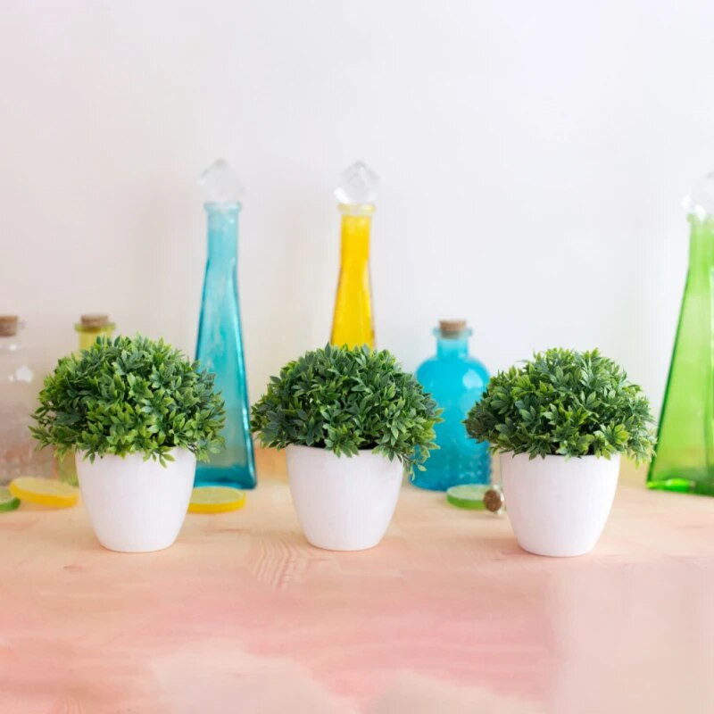 Dirbtiniai augalai Vazonai Žali bonsai Maži medžiai Žolės Augalai Vazonų Papuošalai Netikros gėlės namų sodo dekoravimui Vestuvių vakarėlis