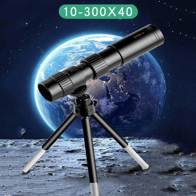 4k 10-300x40mm Teljesen optikai üveg kültéri teleszkóp teleszkópos szuper teleobjektív zoom monokulár éjjellátó vízálló