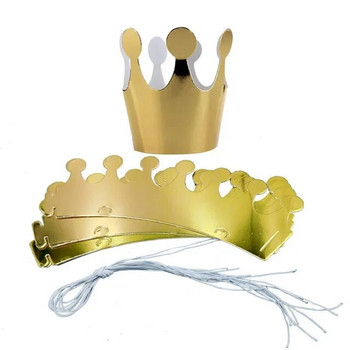 10 τμχ Χαριτωμένα καπέλα για πάρτι γενεθλίων στέμμα χρυσό ασημί Baby Shower πάρτι γενεθλίων φωτογραφικά στηρίγματα Διακόσμηση πάρτι γενεθλίων για παιδιά