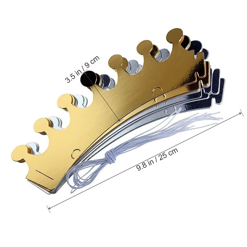 10 tk Armsad sünnipäevapeokütsid kroon kuldne hõbedane Baby Shower sünnipäevapeo fotorekvisiidid Laste sünnipäevapeo kaunistus