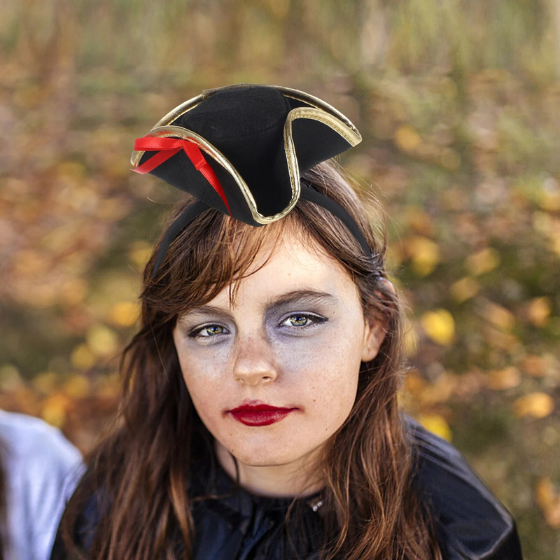 Helovino dekoras Plaukų dekoravimas Rekvizito lankeliai Pet Cosplay Galvos apdangalas Galvos apdangalas Audinys Vakarėlio aksesuaras Piratų skrybėlė Romanas