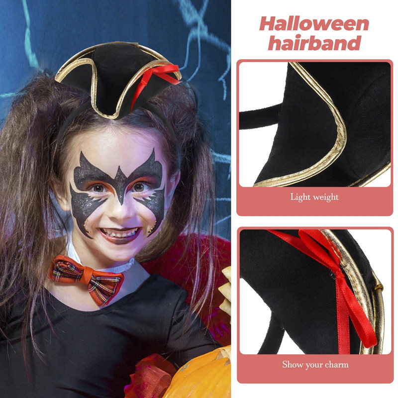 Helovino dekoras Plaukų dekoravimas Rekvizito lankeliai Pet Cosplay Galvos apdangalas Galvos apdangalas Audinys Vakarėlio aksesuaras Piratų skrybėlė Romanas