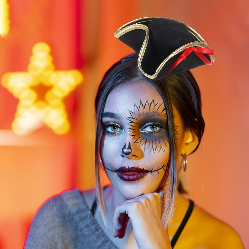 Helovino dekoras Plaukų dekoravimas Rekvizito lankeliai Pet Cosplay Galvos apdangalas Galvos apdangalas Audinys Vakarėlio aksesuaras Piratų skrybėlė Romanas