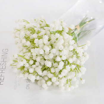 White Babys Breath Flowers Изкуствени бели фалшиви цветя Gypsophila Направи си сам Флорални букети Аранжировка Сватбена декорация на маса за дома