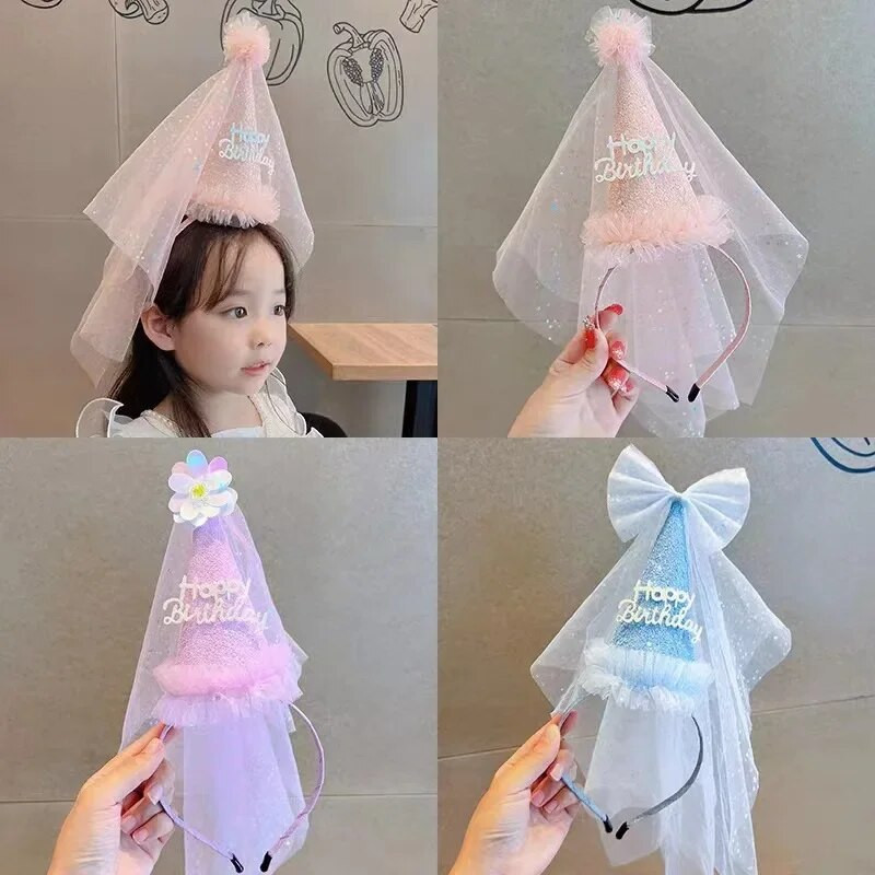 Születésnapi parti ünneplés Csillogó Születésnapi Kalap Tündér hajkarika Egy 123. Boldog Születésnapi Party Dekoráció Gyerekek Lány Fejfedők