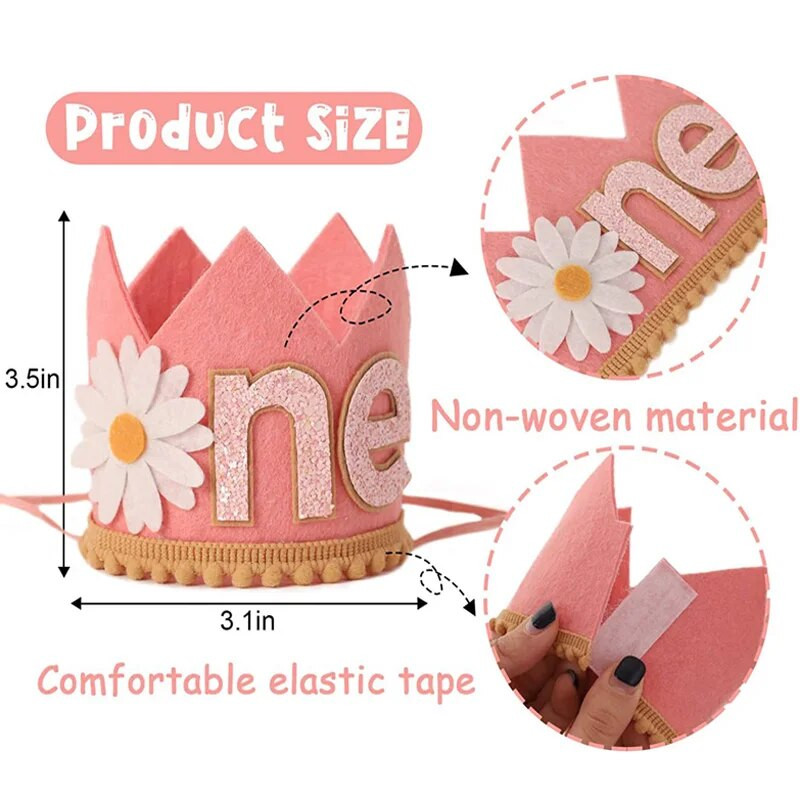 1 éves születésnapi sapka százszorszép koronás fejpánt sapkák felnőttek évfordulós sapkái fiú lány születésnapi baba zuhany party dekorációs sapka