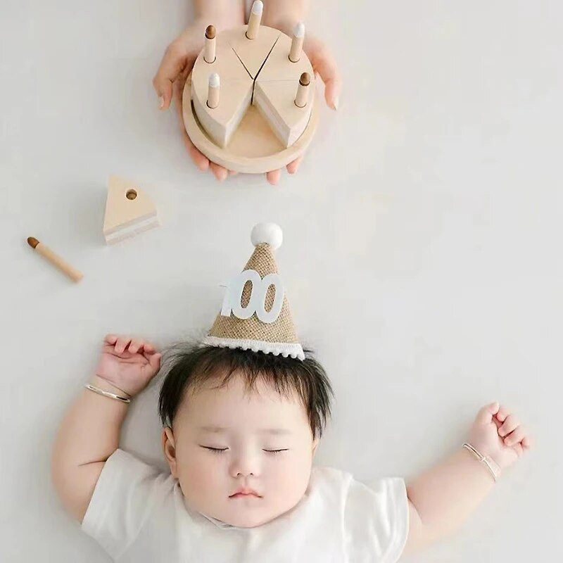 Pălărie pentru prima zi de naștere Coroană șapcă din pânză Copii Băiat Fată Nou-născut 1-a 2-a 3-a Ani Petrecere de naștere Decorat pentru Baby Shower Bandă de in