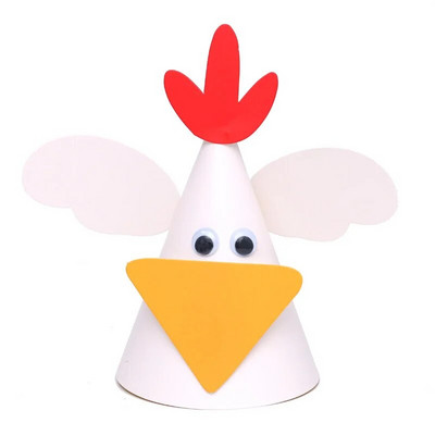 1db Haszonállatok Papírkalap barkácsolsz születésnapi parti dekoráció gyerekek gyerekek kellékek szabadtéri tevékenységek bárány tehén csirke malac kúpos sapka