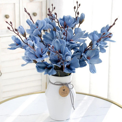 3D Silk Magnolia Branch Artificial Flowers High Quality Fake Flower for Wedding Decorate Home Party Decoration Party Accessories