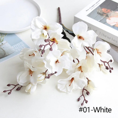 3D selyem magnólia ág Művirágok Kiváló minőségű hamis virág esküvői dekoráció otthoni parti dekoráció buli kiegészítők