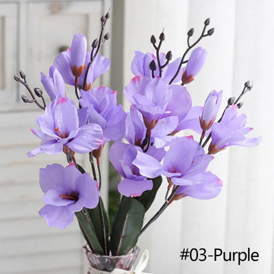 3D selyem magnólia ág Művirágok Kiváló minőségű hamis virág esküvői dekoráció otthoni parti dekoráció buli kiegészítők