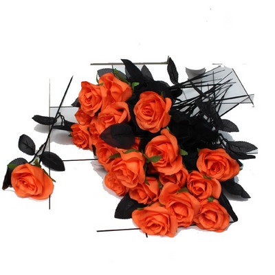 1 db selyem fekete rózsa művirág csokor otthoni nappali esküvői karácsonyi parti dekoráció újévi ház kert dekoráció