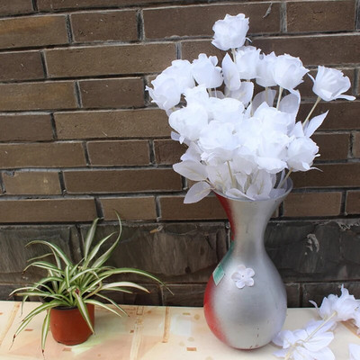 1 db selyem fekete rózsa művirág csokor otthoni nappali esküvői karácsonyi parti dekoráció újévi ház kert dekoráció