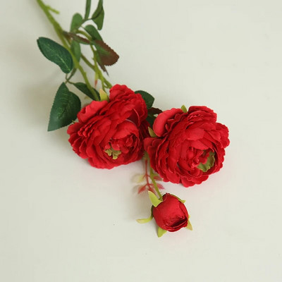 3 Head Silk Peony Τεχνητά λουλούδια European Rose Διακόσμηση σπιτιού Αξεσουάρ Floral γαμήλιο πάρτι Διακόσμηση τοίχου για ψεύτικα λουλούδια