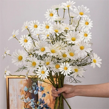 Τεχνητά Λουλούδια Διακόσμηση Μαργαριτών 52cm 5 Κεφαλών Μπουκέτο Μακρύ Κλαδί Σπίτι Διακόσμηση Γάμου DIY Νυφικό Μεταξωτό Ψεύτικο Λουλούδι 1ΤΜ