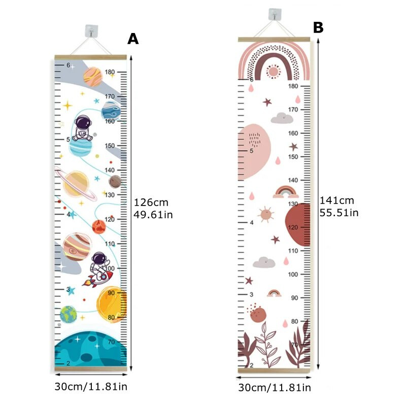 Grafikon rasta Netkano drvo na zidu Rainbow Visina Pravilo Inch Metri Mjera Djeca Dijete Bebe Dekoracija dječje sobe Nordic
