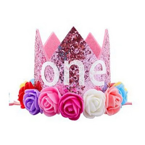 Kūdikio gimtadienio kepurė Princesė Karūnėlė Vaikai Berniukas Mergaitė 1-ojo 2-o 3-iojo gimtadienio galvos juostelė su gėlėmis, vaikų dušo dekoracija