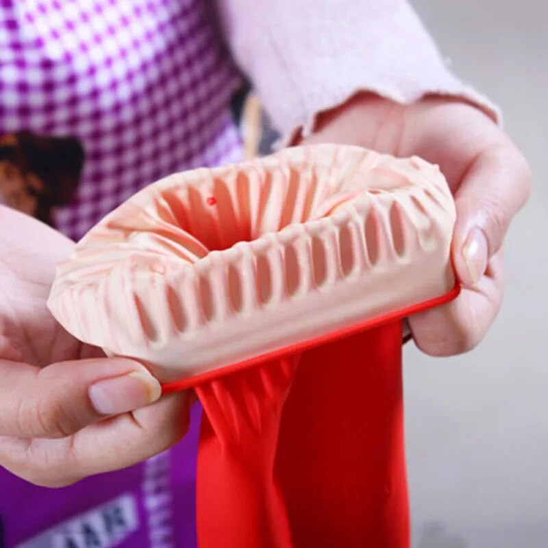 Lanksčios Patogios Guminės švarios Pirštinės Red Dish Moteriškos Pirštinės Skalbimo Ilgos Guminės Virtuvės valymo priedai