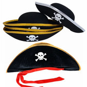 Piratų skrybėlės kaukolės spausdinimas suaugusiems vaikams Piratų kapitono skrybėlė Cosplay kostiumo kepurė Gimtadienio Helovino kaukių vakarėlio dekoravimo reikmenys