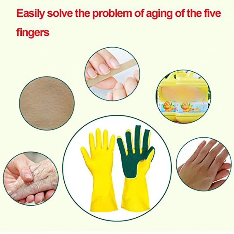 WALFOS Creative Washing Valymo pirštinės Sodas Virtuvės Indas Kempinėlės Pirštai Guminės buitinės valymo pirštinės indų plovimui