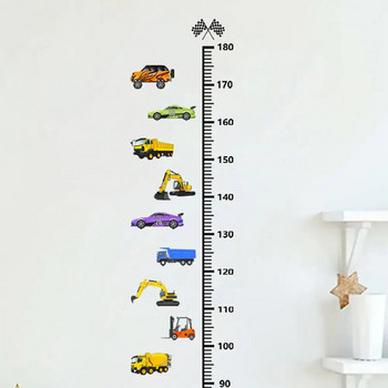 Πίνακας ανάπτυξης τοίχου για παιδιά Αυτοκόλλητο αυτοκόλλητο τοίχου Εκτύπωση κινουμένων σχεδίων αυτοκινήτου Διαφορετικά οχήματα Παιδικό διάγραμμα ύψους τοίχου