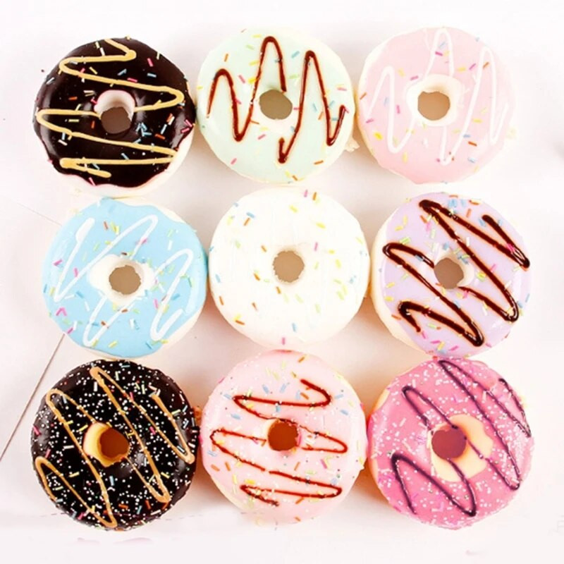 Simulacija modela umjetnih krafni PU rekviziti za fotografiranje kruha s krafnama za ublažavanje stresa Sporo odskakanje Lažna hrana Zabavni ukras