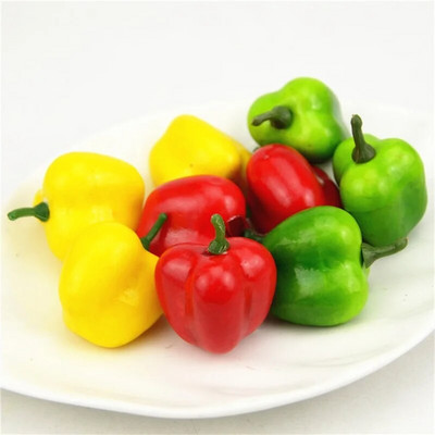 10 db 3,4 cm Hab Chili Műhab Műanyag Zöldség Hamis mesterséges PE Gyümölcs Modell Buli Konyha Esküvői Dekoráció