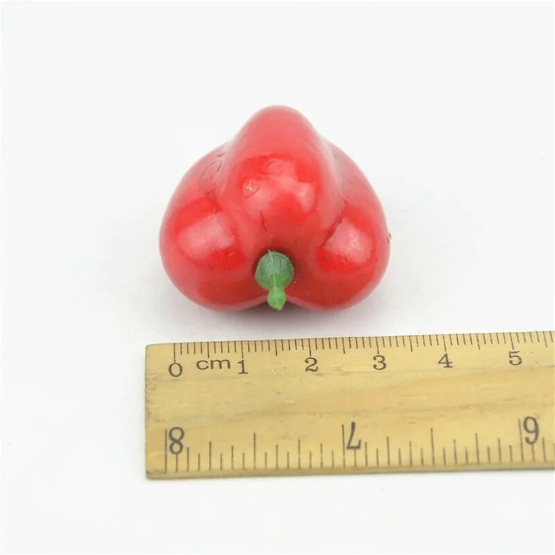 10 db 3,4 cm Hab Chili Műhab Műanyag Zöldség Hamis mesterséges PE Gyümölcs Modell Buli Konyha Esküvői Dekoráció