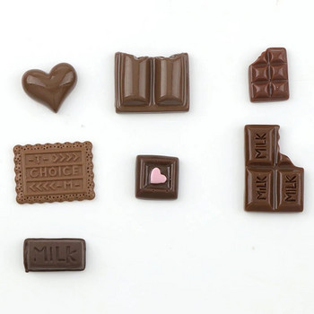 30 τεμάχια / Συσκευασία Προσομοίωση Ρητίνης Σοκολατένια μπισκότα Επίπεδη πλάτη Μικτά Fake Chocolate Craft DIY Αξεσουάρ μαλλιών Υλικά