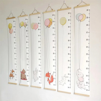 Nordic Cartoon Ζώο Χάρακας ύψους μωρού Ξύλινος τοίχος για παιδιά Γράφημα ανάπτυξης Ρεκόρ ύψους Μέτρο χάρακας Διακόσμηση σπιτιού φωτογραφικά στηρίγματα
