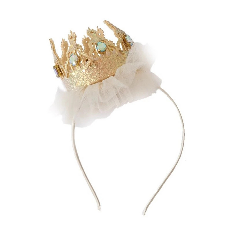 Pălărie pentru ziua de naștere Coroana Prințesei Copii Roz/Alb Bentita de păr Fată La mulți ani Crăciun pentru cap pentru petrecere de aniversare pentru copii