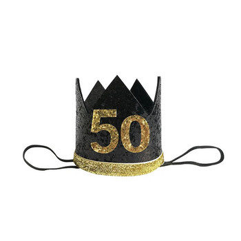 Chicinlife 1Pcs 30 40 50 60 Year Old Headband Headband Καπέλα για πάρτι γενεθλίων Καπέλα επετείου για ενήλικες Προμήθειες για διακόσμηση