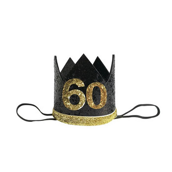 Chicinlife 1Pcs 30 40 50 60 Year Old Headband Headband Καπέλα για πάρτι γενεθλίων Καπέλα επετείου για ενήλικες Προμήθειες για διακόσμηση