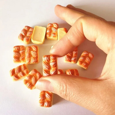 8 buc. Artizanat pentru acasă, mini ornament pentru pâine, pentru casă de păpuși în miniatură, accesorii pentru casă de păpuși, croissant fals, jucării de bucătărie
