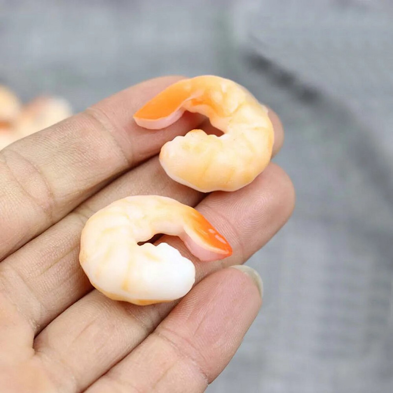 5 vnt netikrų krevečių modeliavimo maisto modelis Aukštos imitacijos krevečių fotografavimo rekvizitas PVC krevečių modeliavimo maisto modelis