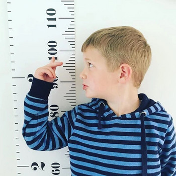 Скандинавска детска линийка за височина Платнена висяща диаграма на растежа Декорация на стена за детска стая 200 см реквизит за бебешка фотография Графики на растежа Линийка