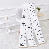 INS Nordic Black White Kids pakabinamos augimo diagramos medinio rėmo aukščio matavimo liniuotė Minimalistinis vaikų darželio namų dekoro nuotraukų rekvizitas