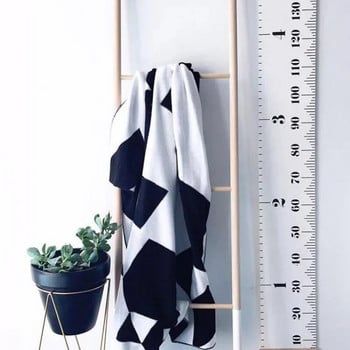 INS Nordic Black White Παιδικά γραφήματα ανάπτυξης τοίχου Ξύλινο πλαίσιο Μέτρηση ύψους Χάρακας Μινιμαλιστική διακόσμηση νηπιαγωγείου Φωτογραφικά στηρίγματα