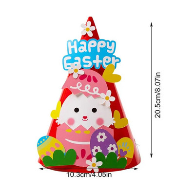 Vaikų pasidaryk pats Velykų neaustinė kepurė su zuikiu kiaušinių medžiaga Rankų darbo amatai vaikų atostogų animacinių filmukų vakarėliui