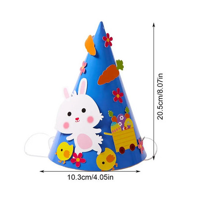 Vaikų pasidaryk pats Velykų neaustinė kepurė su zuikiu kiaušinių medžiaga Rankų darbo amatai vaikų atostogų animacinių filmukų vakarėliui