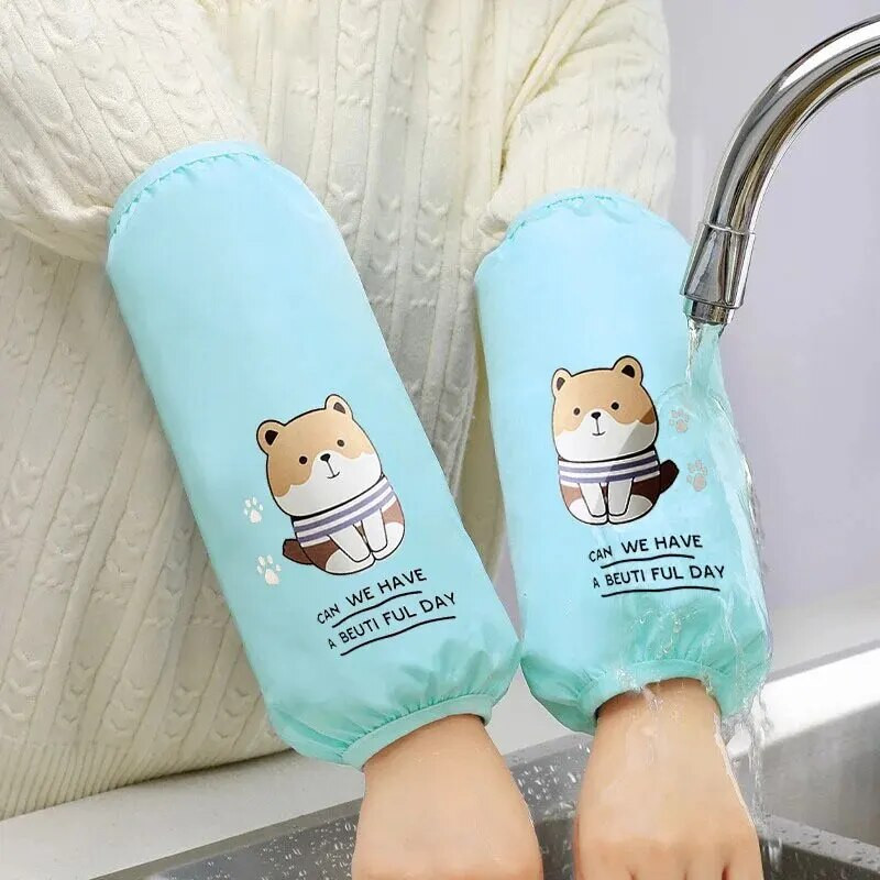 Husă impermeabilă pentru mâneci, rezistentă la ulei, pentru uz casnic, rezistentă la uzură, murdărie, drăguț, bucătărie, bărbat, pete de ulei, protectie, desene animate, student toamna