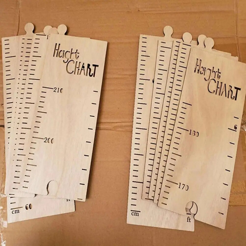 1 set praktičnog ravnala za visinu Višekratno mjerno ravnalo Uklonjivo ukrasno drveno ravnalo za tablicu rasta za djecu