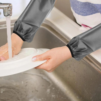 TPU водоустойчиви горни ръкави против мръсна домакинска работа, почистване на светлокафяви ръкави, ръкави, маншети, калъфи за ръце, кухненска престилка, аксесоари