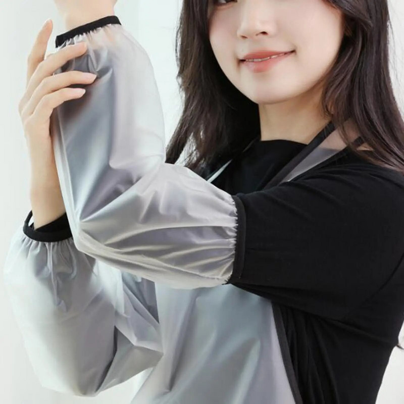 TPU vandeniui atsparios rankovės, apsaugančios nuo nešvarių namų ruošos darbų, valymas gelsvos spalvos rankovės rankovės rankovės rankogalių dangtelis virtuvės prijuostės priedai