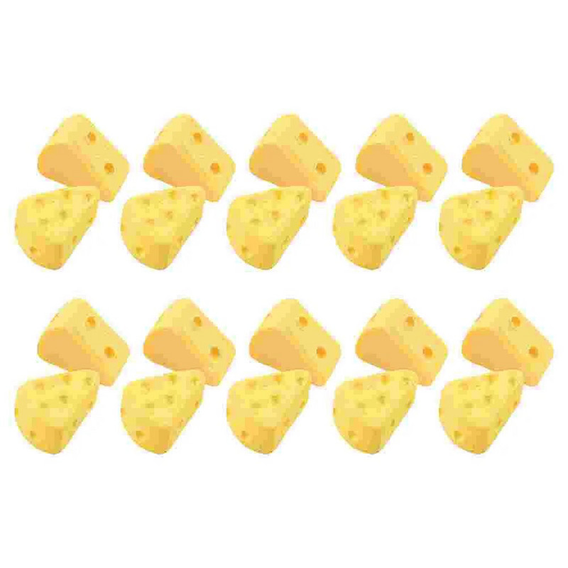 50 db Szimulációs torta buli díszek Cheddar szeletek Hamis étel sajt modellek Mini torták műanyag gyermek otthoni kiegészítők