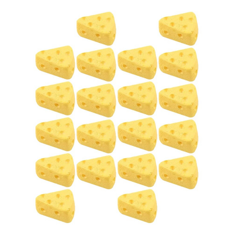 50 db Szimulációs torta buli díszek Cheddar szeletek Hamis étel sajt modellek Mini torták műanyag gyermek otthoni kiegészítők