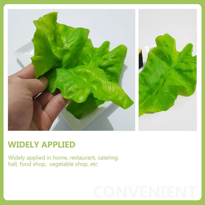 Umjetni listovi salate od 3 kom, ukrasi od povrća, simulacija zelenila za salatu, lišće povrća, realističan vijenac Dekor Trgovina hranom